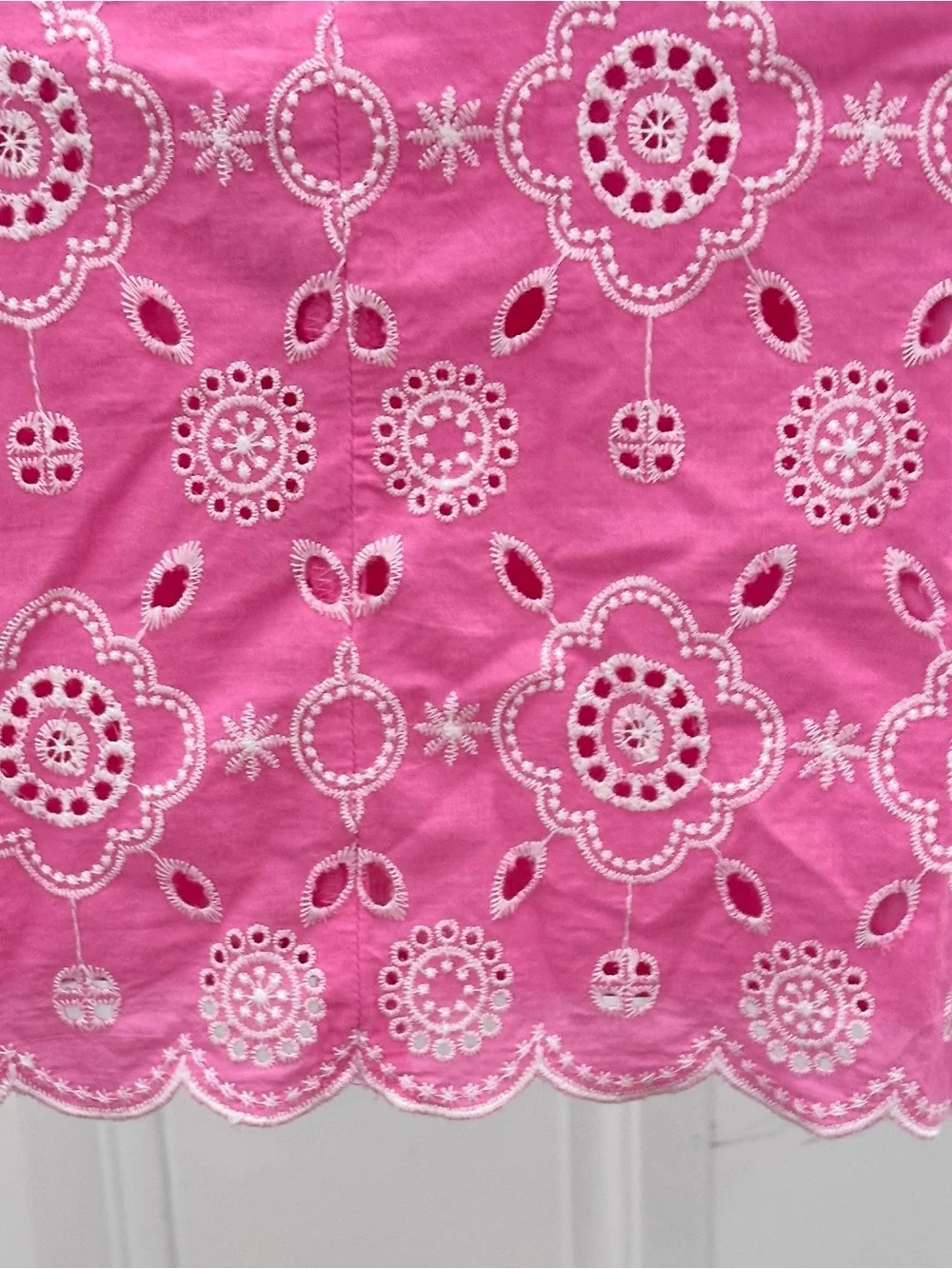 Talbots short sleeve Women’s Pink Eyelet Shift Dress Sz 10 - Picture 4 of 5